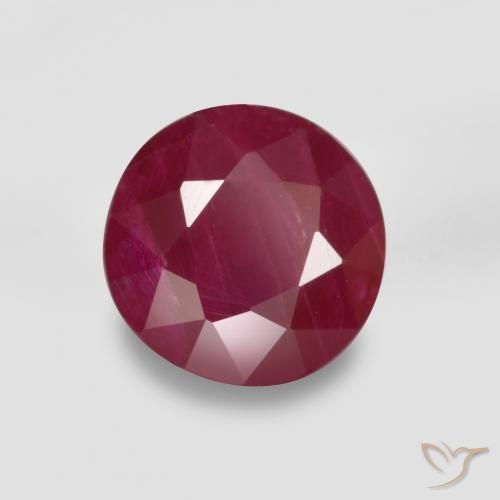 Rubi Vinho vermelho Natural 0.88ct, Redondo, VS-SI