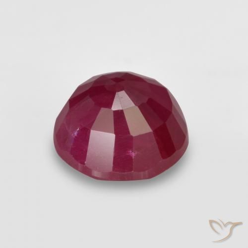 Rubi Vinho vermelho Natural 0.88ct, Redondo, VS-SI