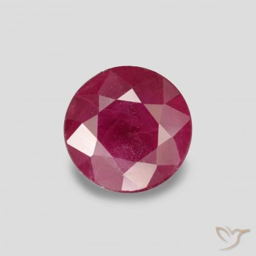 0.90ct Natural Vermelho rosado Rubi, Redondo, VS-SI