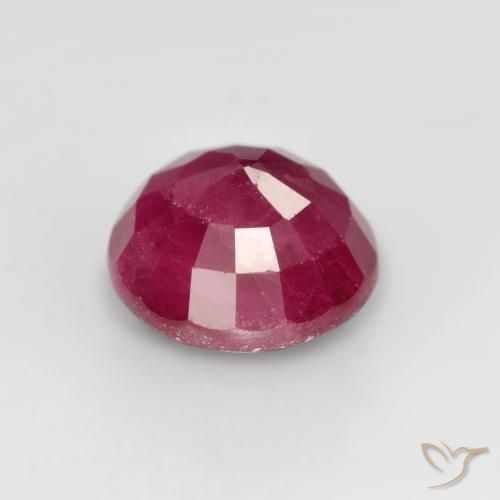 Rubi Vermelho rosado Natural 0.90ct, Redondo, VS-SI