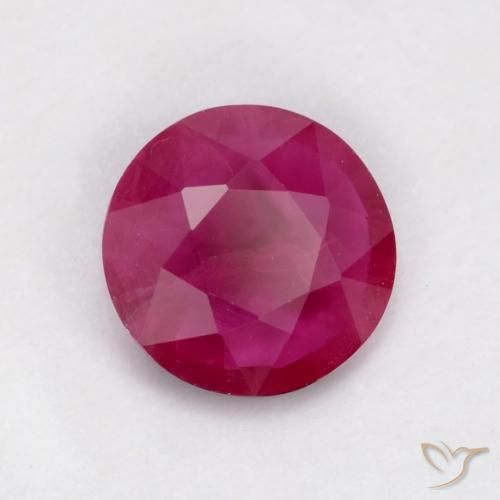 Rubi Luz vermelha Natural 0.54ct, Redondo, VS-SI