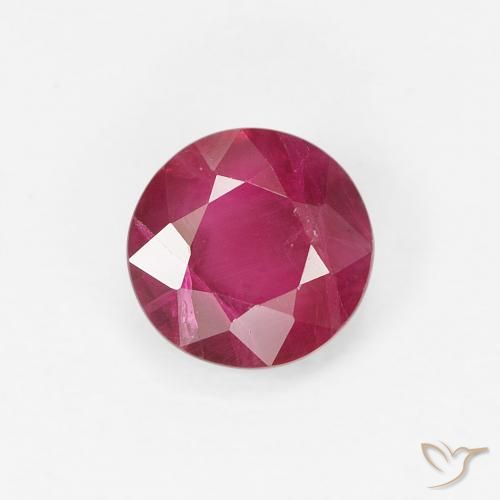 0.81ct Natural Vermelho escuro Rubi, Redondo, VS-SI, Photo A