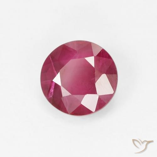 Rubi Vermelho escuro Natural 0.81ct, Redondo, VS-SI