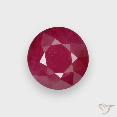 0.66ct Natural vermelho médio Rubi, Redondo, VS-SI