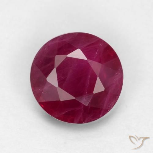 0.73ct Natural vermelho médio Rubi, Redondo, VS-SI