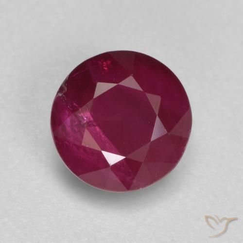 0.94ct Natural vermelho médio Rubi, Redondo, SI