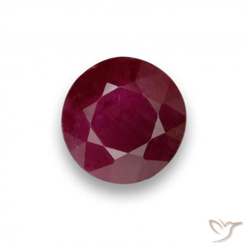 0.90ct Natural Vinho vermelho Rubi, Redondo, VS-SI