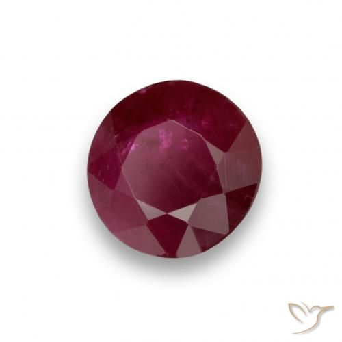 Rubi Vinho vermelho Natural 0.90ct, Redondo, VS-SI