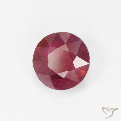 Rubi Vermelho escuro Natural 0.84ct, Redondo, VS-SI