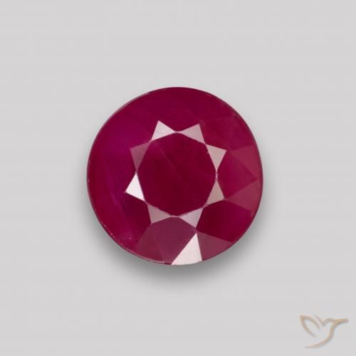 0.87ct Natural Vinho vermelho Rubi, Redondo, VS-SI