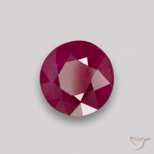 Rubi Vinho vermelho Natural 0.87ct, Redondo, VS-SI