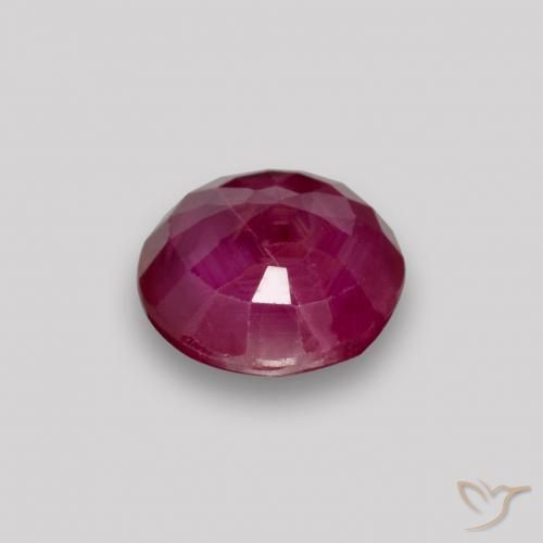 Rubi Vinho vermelho Natural 0.87ct, Redondo, VS-SI