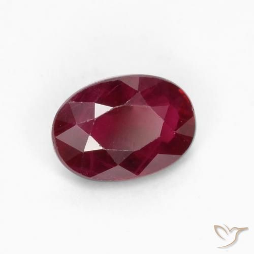 Rubi Vermelho escuro Natural 0.55ct, oval, VS-SI