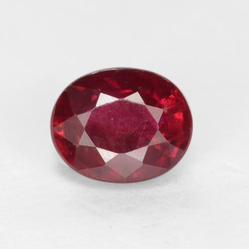 Rubi vermelho natural 0,46ct, corte oval, VS-SI