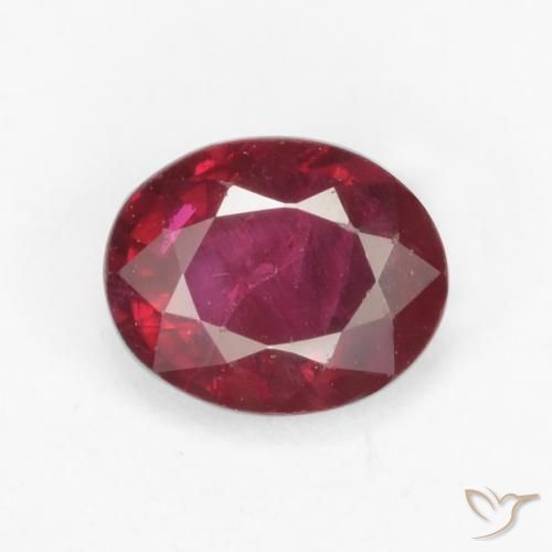 Rubi Vermelho escuro Natural 0.47ct, oval, VS-SI