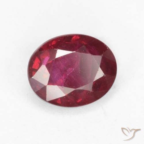 Rubi Vermelho escuro Natural 0.47ct, oval, VS-SI