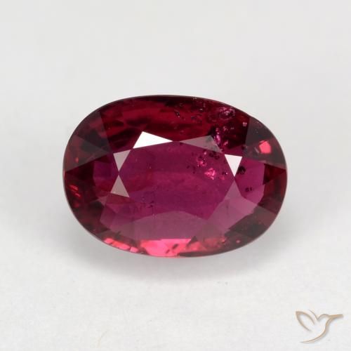 Rubi groselha vermelha Natural 1.37ct, oval, VS-SI