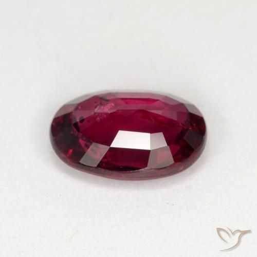 Rubi groselha vermelha Natural 1.37ct, oval, VS-SI