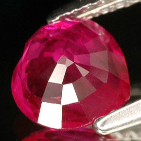Rubi rosa natural 1,10ct, formato de coração, VVS-VS
