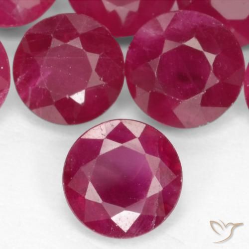 0.59ct Natural vermelho médio Rubi, Redondo, VS-SI