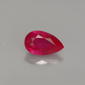 Rubi vermelho natural 1,07ct, formato de pêra, VS