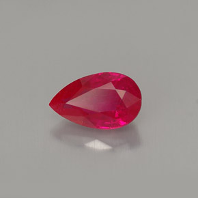 Rubi vermelho natural 1,07ct, formato de pêra, VS