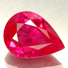 Rubi rosa natural 1,04ct, formato de pêra, VS