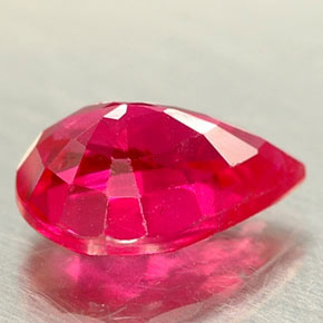 Rubi rosa natural 1,04ct, formato de pêra, VS