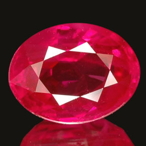 Rubi rosa natural 1,03ct, corte oval, VVS-VS
