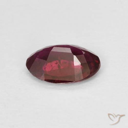 Rubi Vinho vermelho Natural 0.39ct, oval, VS-SI