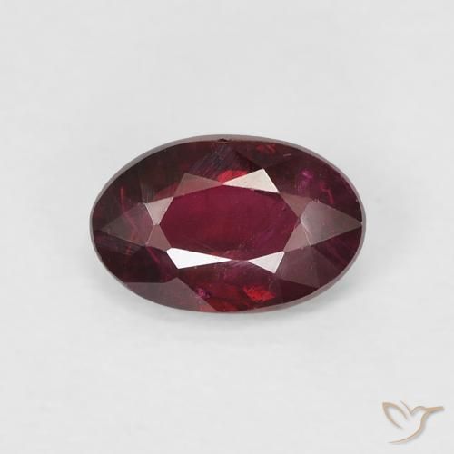 0.49ct Natural Vermelho escuro Rubi, oval, VS-SI, Photo A