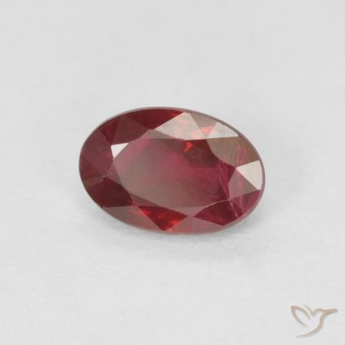 Rubi Vinho vermelho Natural 0.55ct, oval, VS-SI