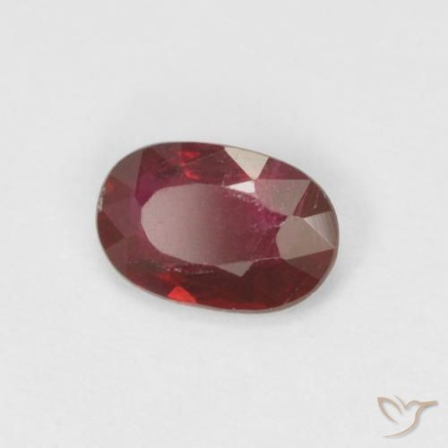 Rubi Vinho vermelho Natural 0.49ct, oval, VS-SI