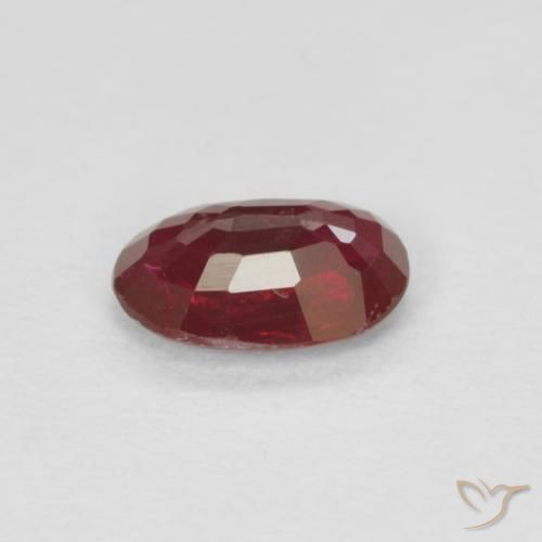 Rubi Vinho vermelho Natural 0.49ct, oval, VS-SI