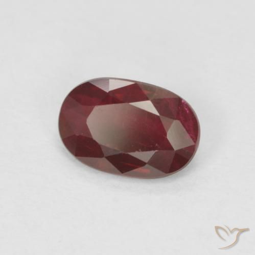 Rubi Vinho vermelho Natural 0.57ct, oval, VS-SI