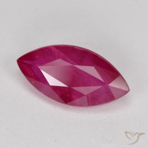Rubi Vermelho rosado Natural 1.49ct, Marquesa, VS-SI