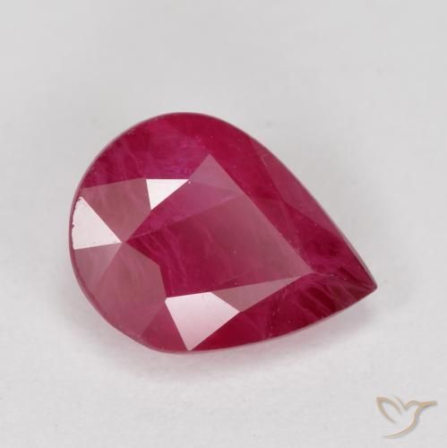 Rubi vermelho médio Natural 1.04ct, Formato de pêra, VS-SI