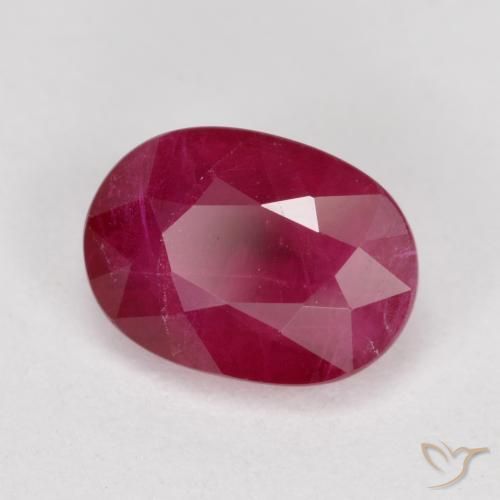 Rubi rosa avermelhado Natural 1.08ct, oval, VS-SI