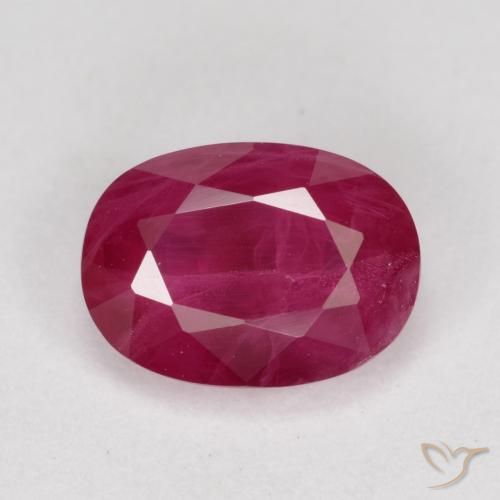 1.05ct Natural vermelho médio Rubi, oval, VS-SI