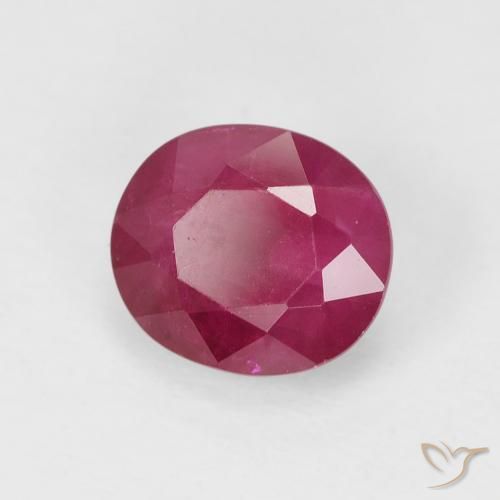 Rubi rosa avermelhado Natural 1.59ct, oval, VS-SI