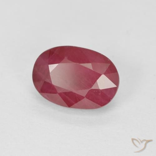 Rubi Vermelho rosado Natural 1.23ct, oval, VS-SI