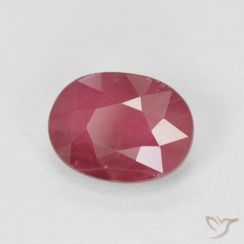 Rubi Vermelho rosado Natural 1.10ct, oval, VS-SI