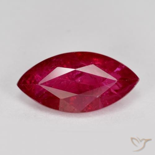 1,82 ct Marquise Cut Ruby, 10,5 x 5,3 mm De Myanmar, Photo A