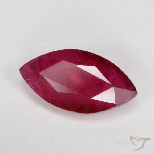 Rubi Vermelho escuro Natural 1.08ct, Marquesa, VS-SI