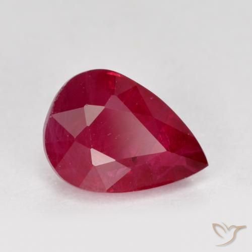 Rubi Jam Red Natural 1.08ct, Formato de pêra, VS-SI