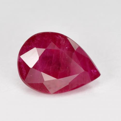 Rubi vermelho médio Natural 1.18ct, Formato de pêra, VS-SI