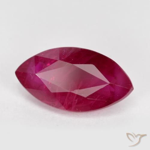 Rubi Vermelho rosado Natural 1.66ct, Marquesa, VS-SI