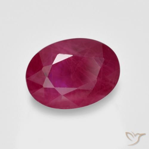 Rubi rosa avermelhado Natural 1.33ct, oval, VS-SI
