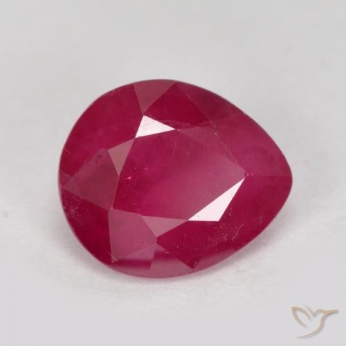 Rubi vermelho médio Natural 1.39ct, Formato de pêra, VS-SI