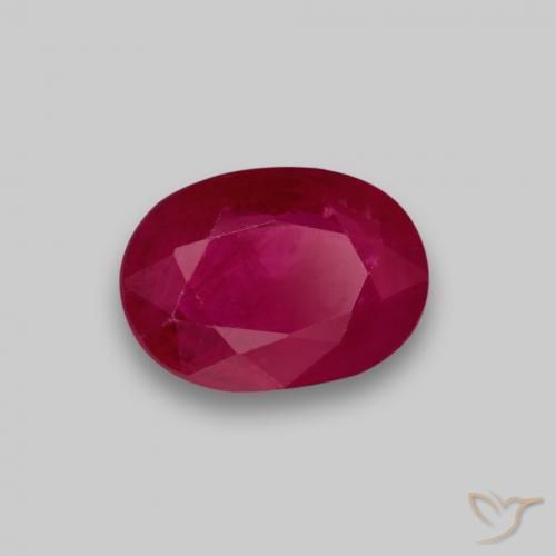 1.07ct Natural vermelho médio Rubi, oval, VS-SI